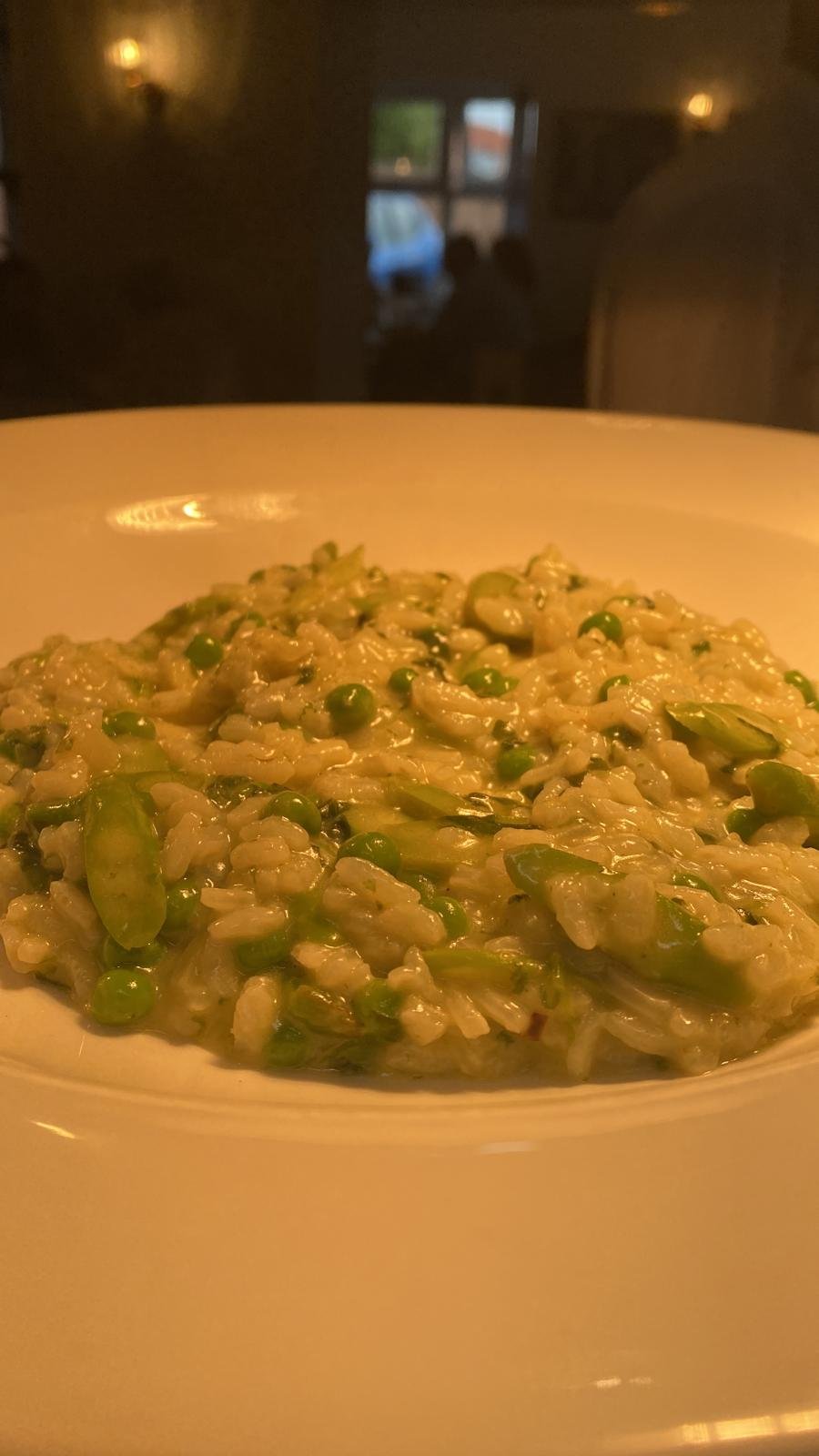 Spring pea and asparagus risotto